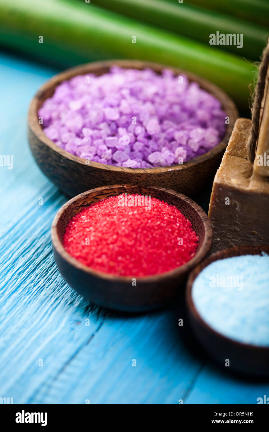 Natural bath salt, organic products, Spa Stock Photo - Alamy