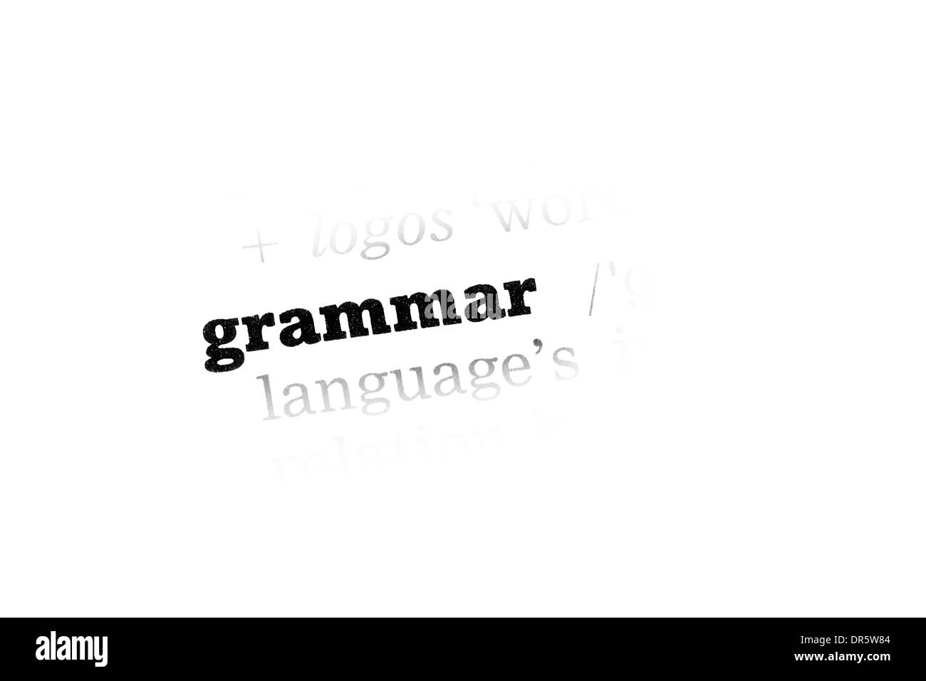 Grammar Dictionary Definition closeup black and white Stock Photo Alamy