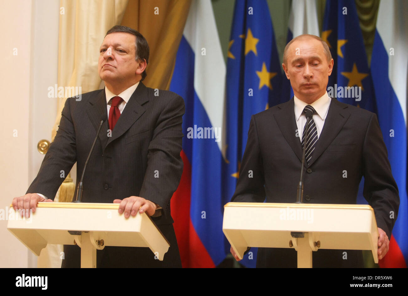 Feb 06, 2009 - Moscow, Russia - President of the European Commission JOSE MANUEL BARROSO at the meeting with Russian Prime Minister VLADIMIR PUTIN in Moscow. (Credit Image: © PhotoXpress/ZUMA Press) RESTRICTIONS: * North and South America Rights Only * Stock Photo