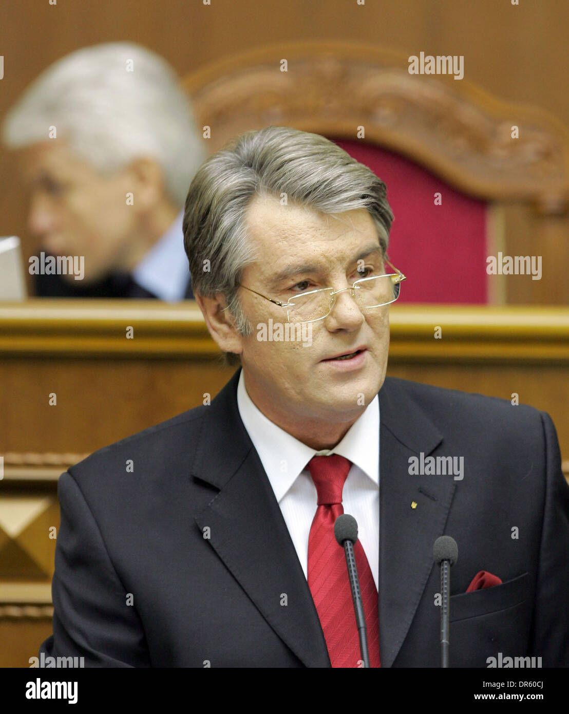 Mar 31, 2009 - Kiev, Ukraine - Ukrainian President VIKTOR YUSHCHENKO during the annual Presidential address in Parliament. (Credit Image: © PhotoXpress/ZUMA Press) RESTRICTIONS: * North and South America Rights Only * Stock Photo