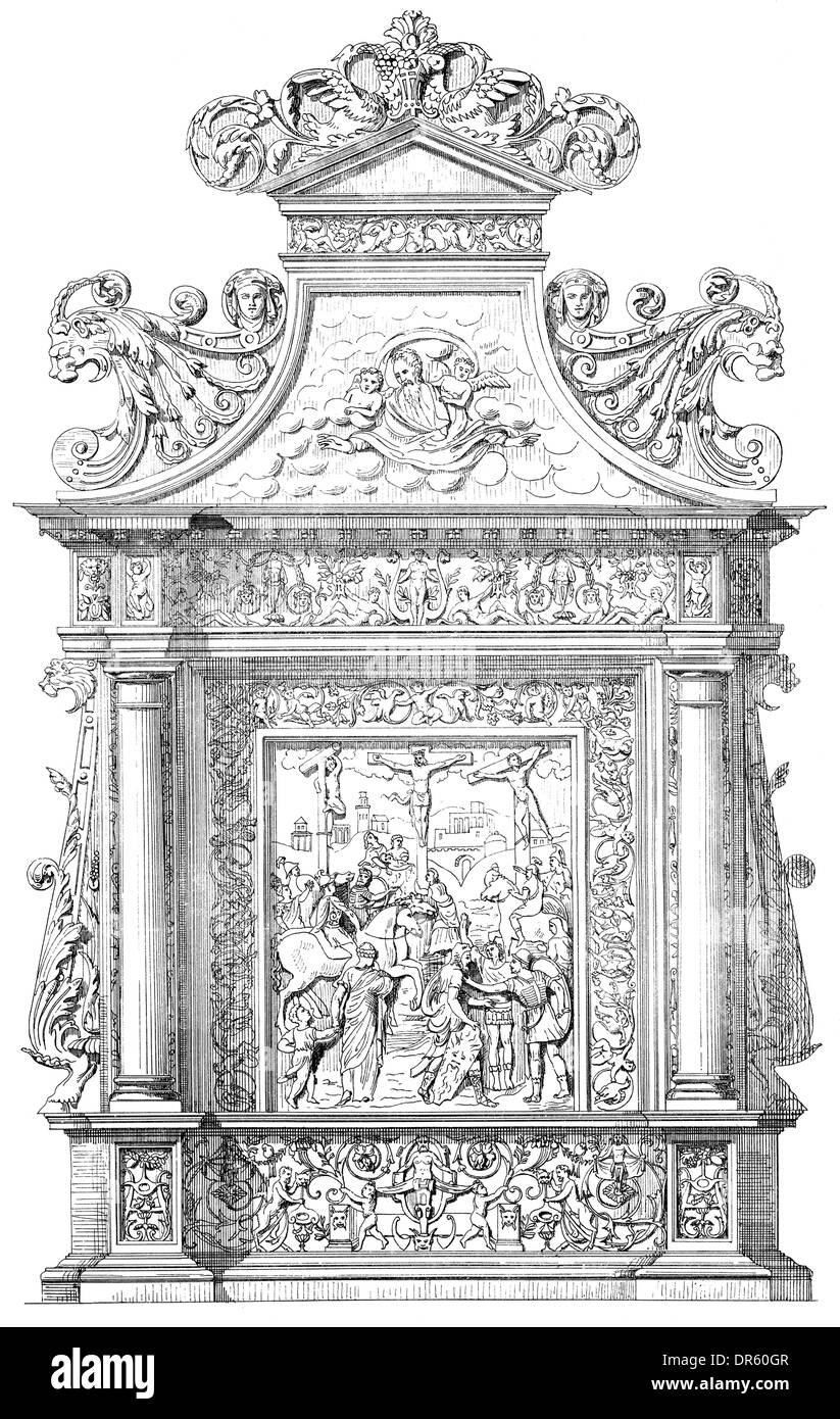 house altar in Renaissance style, WALLRAF-RICHARTZ-MUSEUM, Cologne, Germany, Europe, Stock Photo