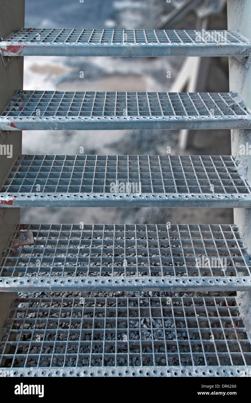 steel grating staircase Stock Photo