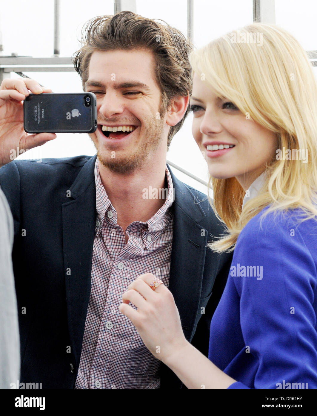 Andrew Garfield, Emma Stone The cast of 'The Amazing Spider-Man' at the 'Be  Amazing' Stand