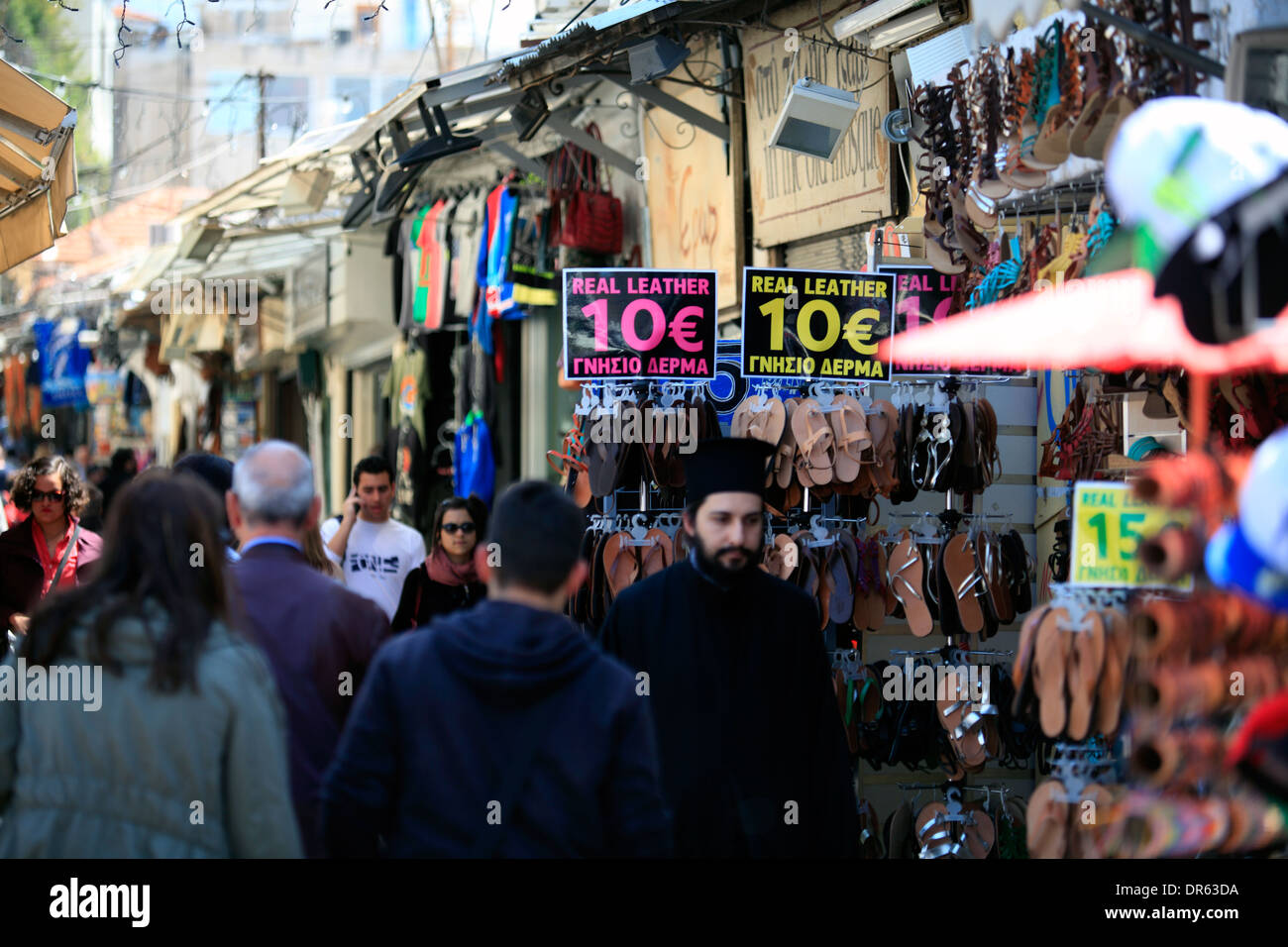 Leather sandals in the plaka hires stock photography and images Alamy