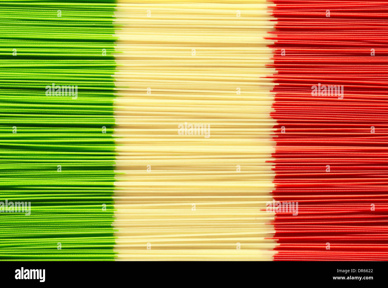 Pasta Italian flag Stock Photo