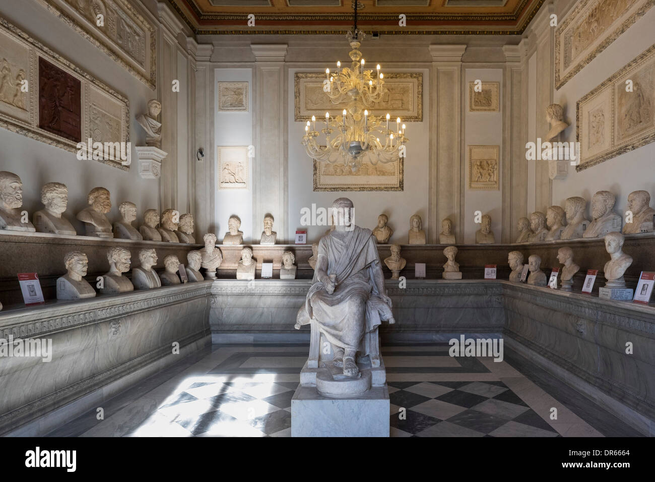 Hall of the Philosophers, Palazzo Nuovo, Capitoline Museum, Rome Italy. Stock Photo