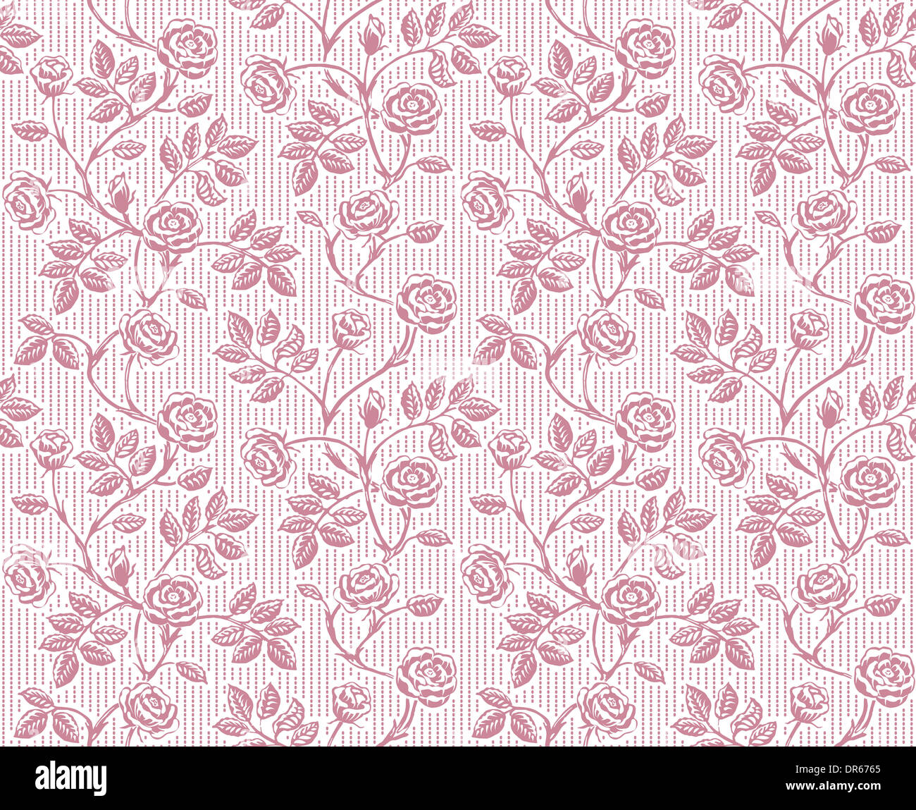 Vintage floral seamless pattern. Classic hand drawn roses Stock Photo ...