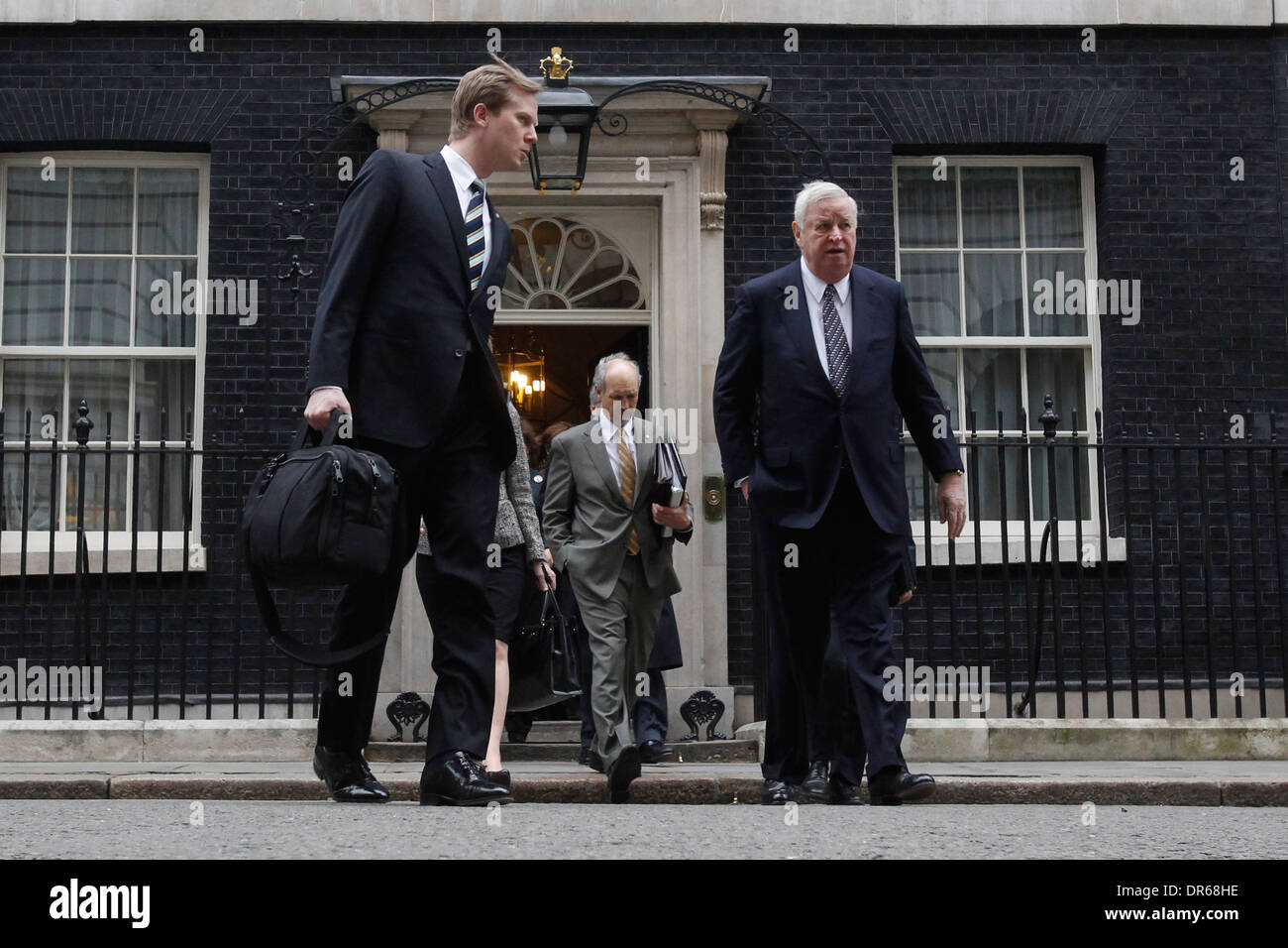 US Secretary of State John Kerry (L) and his British counterpart William Hague (R) outside number 10 Downing Street Stock Photo