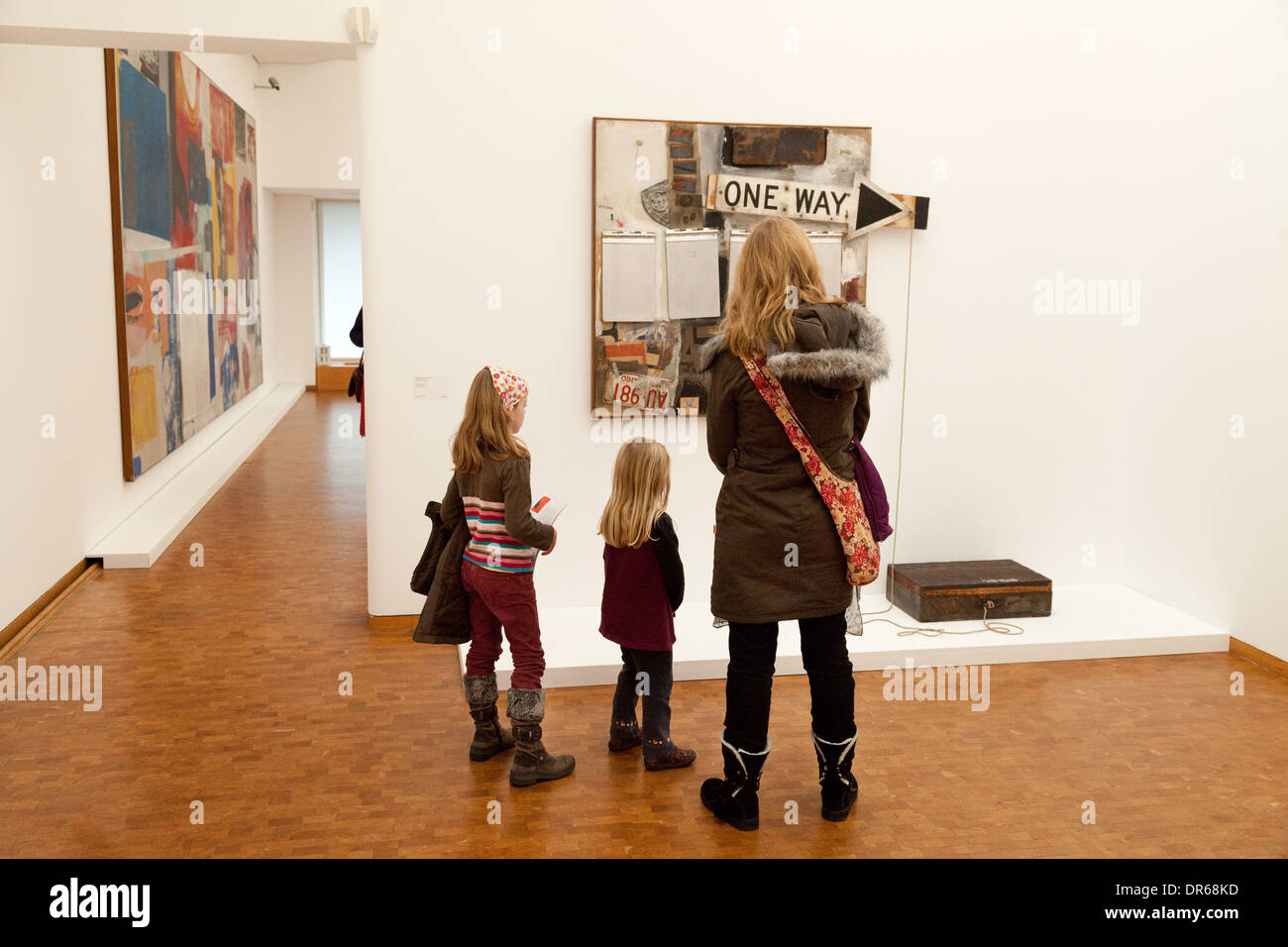 A mother and children, family, looking at Modern Art, Ludwig Museum of Modern Art, Cologne Germany Europe Stock Photo
