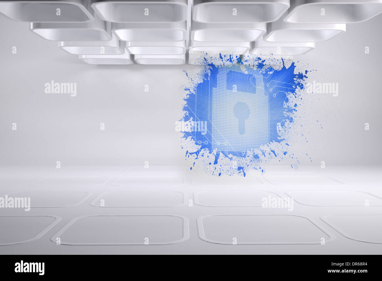 Splash showing digital lock Stock Photo