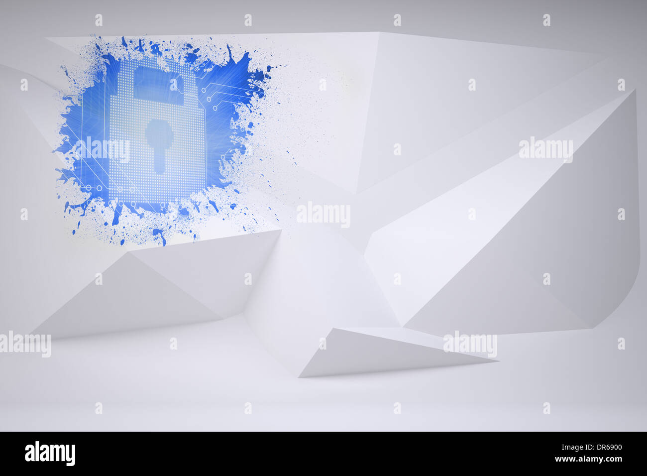 Splash showing digital lock Stock Photo