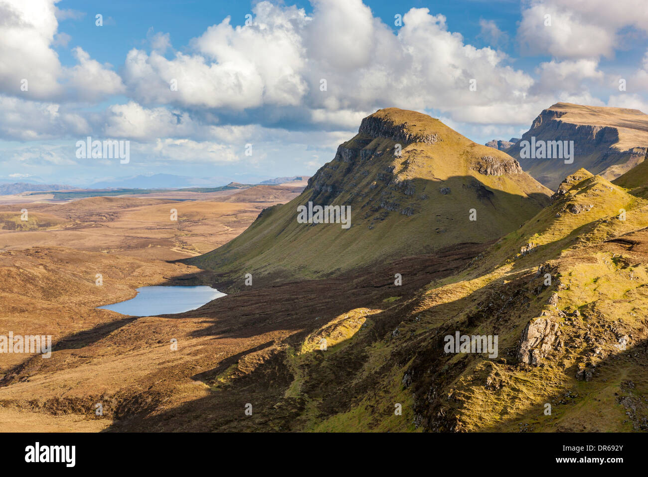The Quiraing a landslip on the eastern face of Meall na Suiramach. Stock Photo