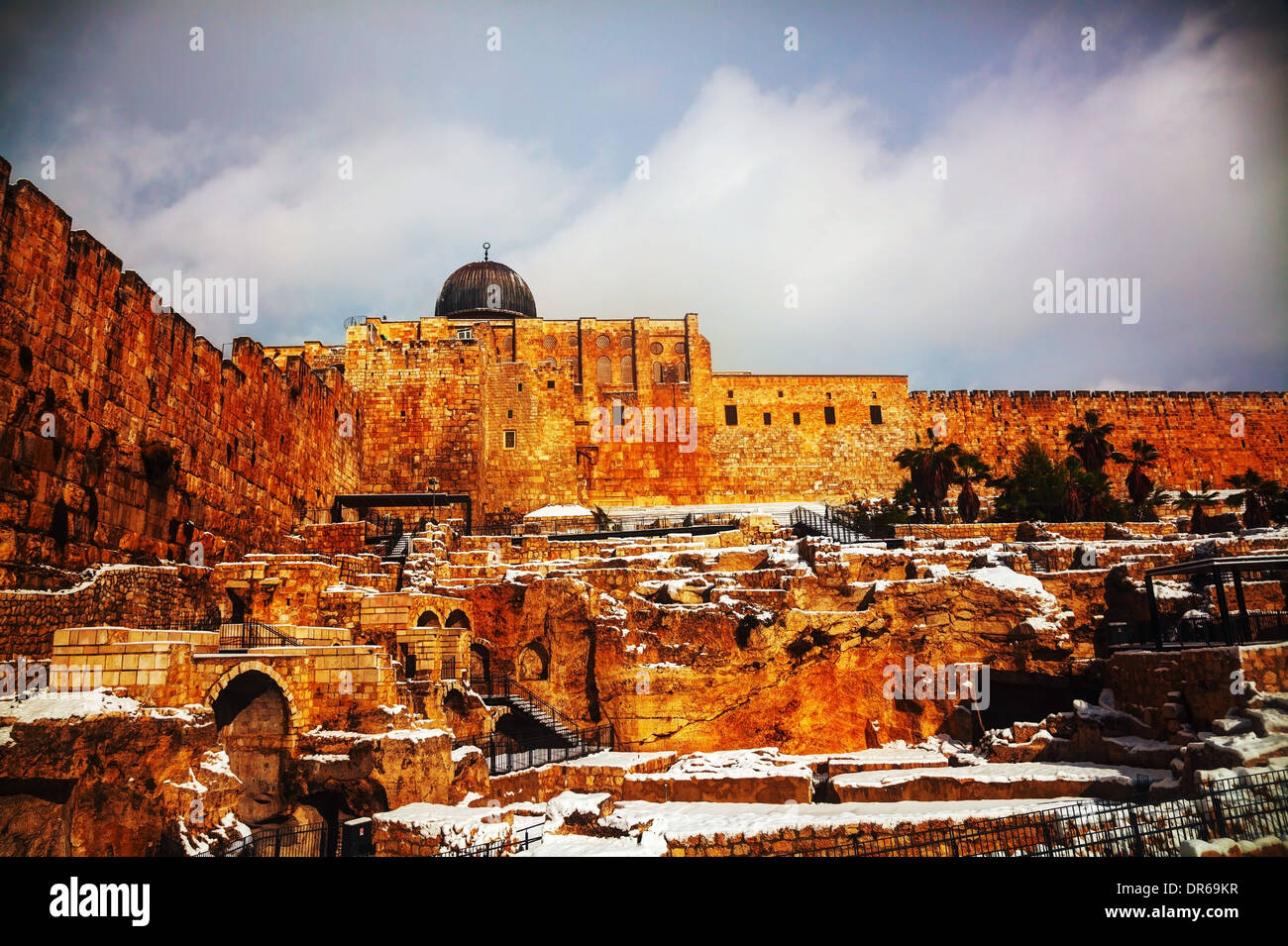 Ophel ruins in the Old city of Jerusalem, Israel Stock Photo