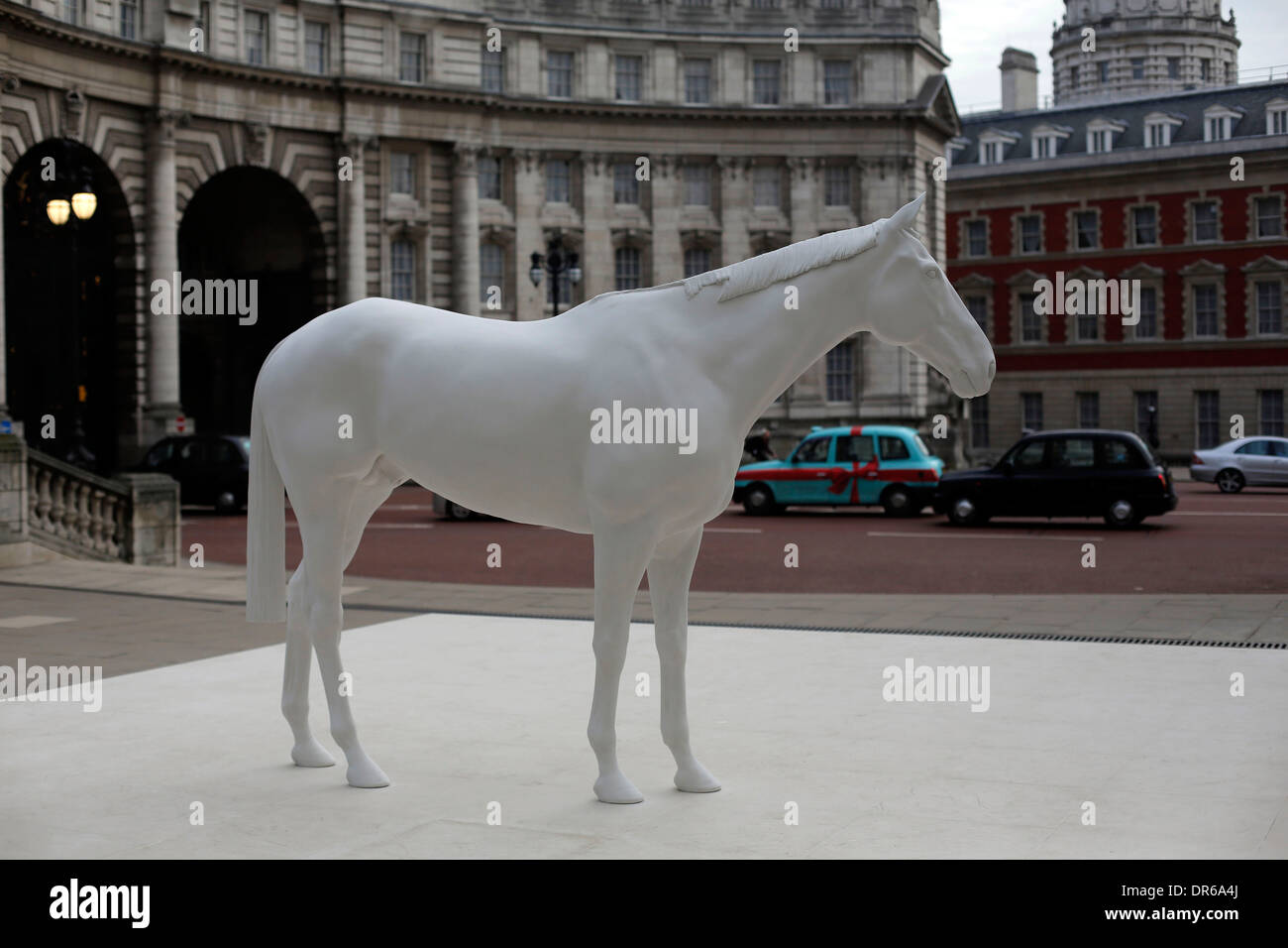 'The White Horse’ is seen outside the British Council’s London headquarters on the Mall in London Stock Photo