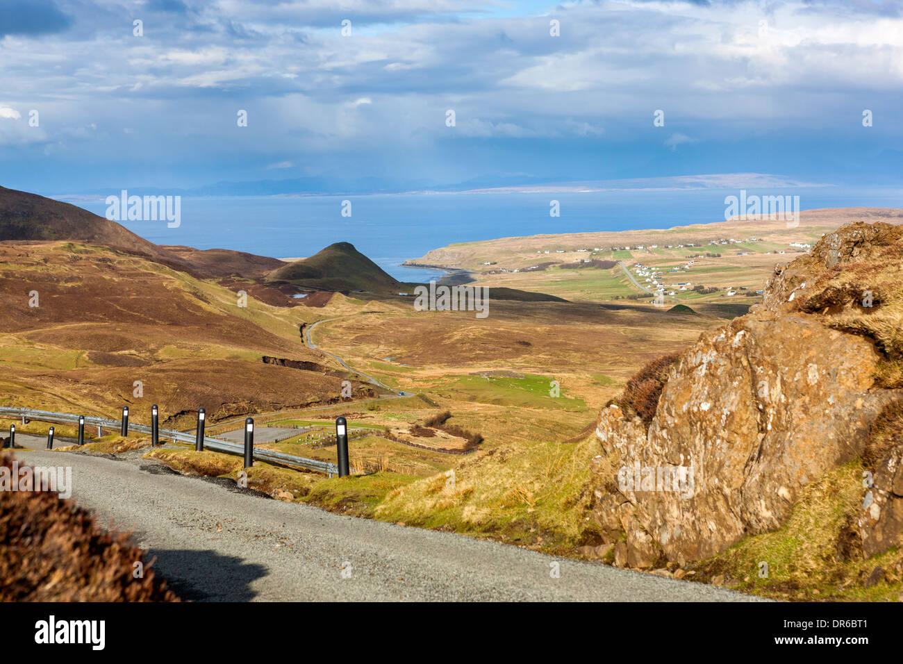 The Quiraing a landslip on the eastern face of Meall na Suiramach. Stock Photo