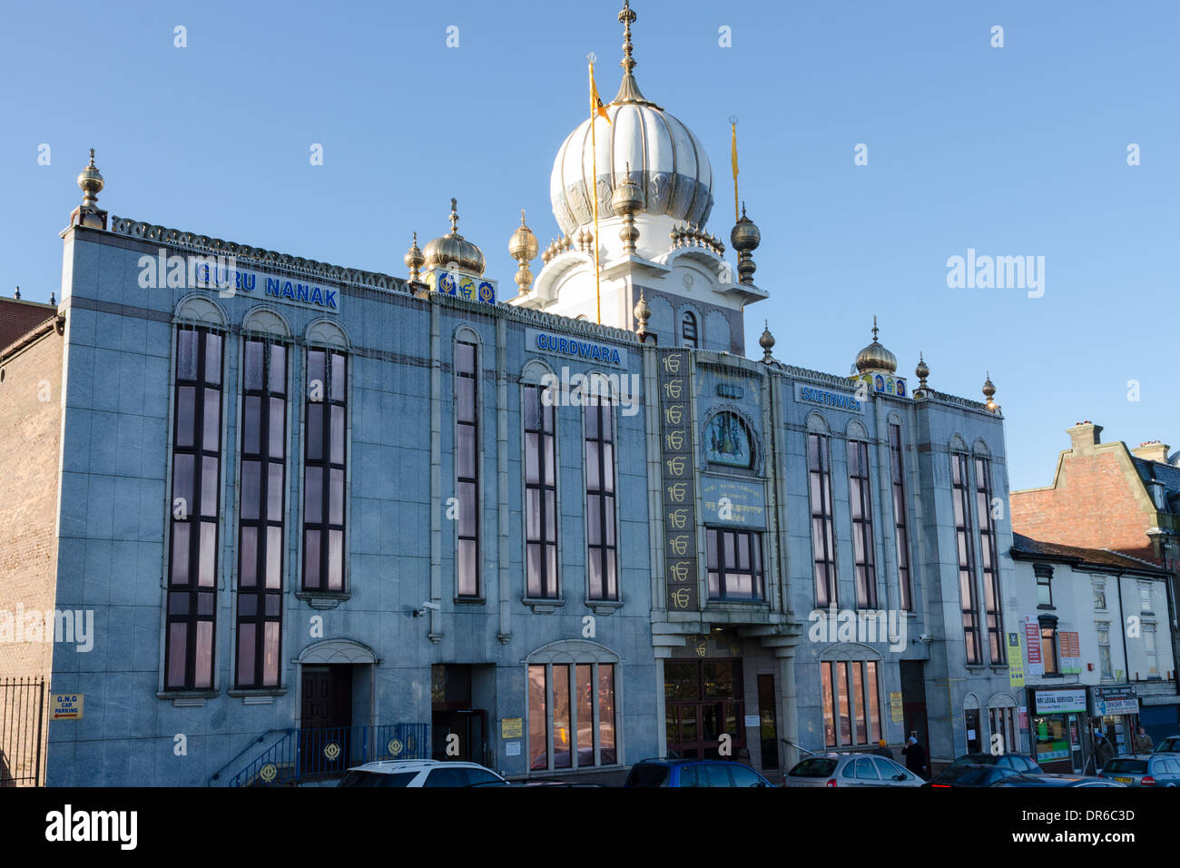 Guru Nanak Gurdwara Sihk Temple in Smethwick, Birmingham is the Stock