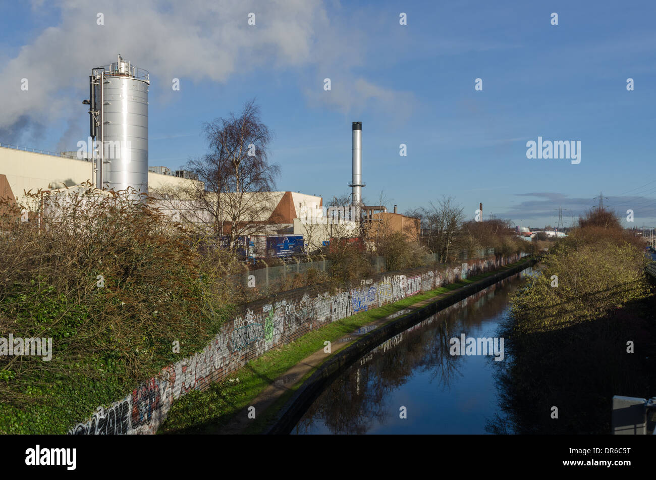 Smurfit Kappa recycling plant by the River Rea running along Heartlands  Parkway in Saltley, Birmingham Stock Photo - Alamy