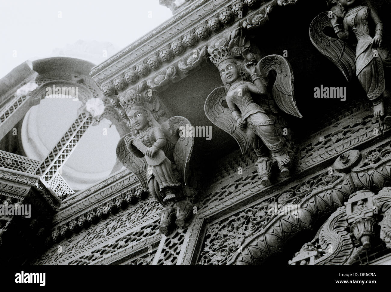 Sculpture art in a Hindu Temple in Blue City Jodhpur in Rajasthan in India in South Asia. Architecture Art History Indian Religious Religion Travel Stock Photo