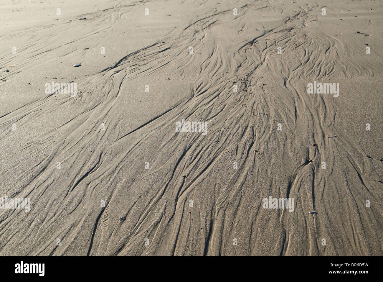 Water patterns on tidal sands Stock Photo