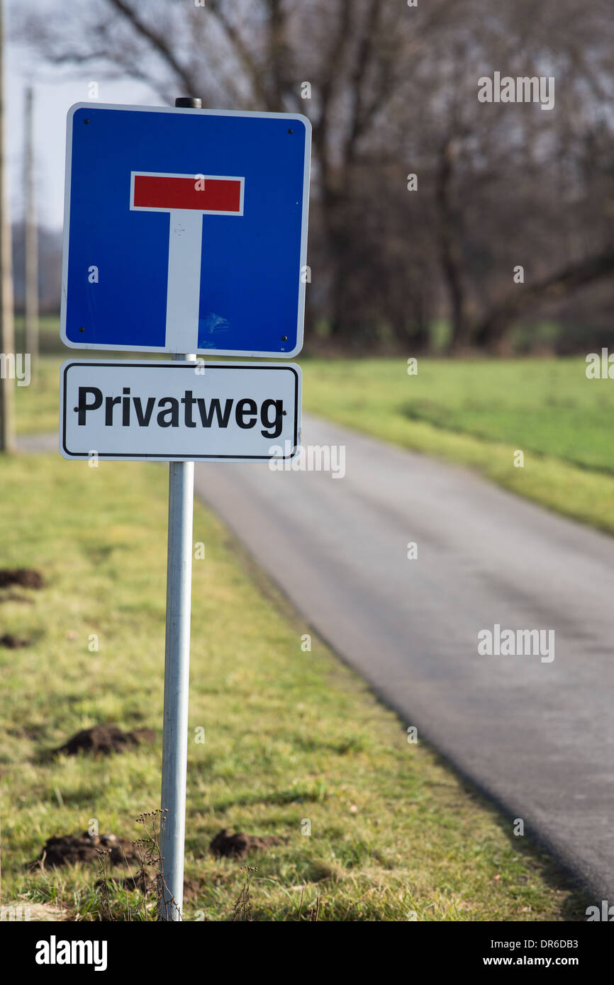 Privatweg - private road - sign Stock Photo