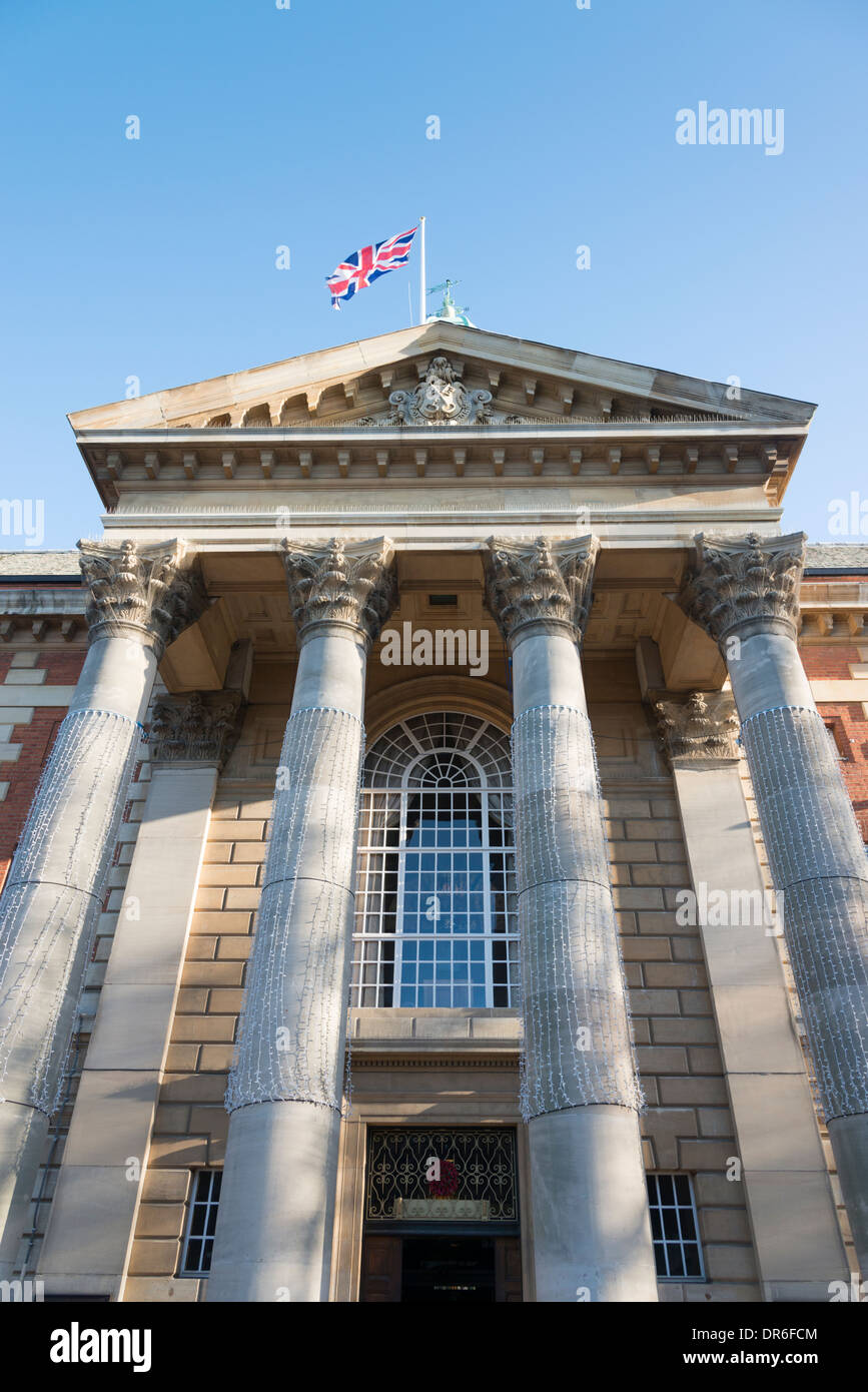 The front and entrance of the Peterborough town hall Peterborough UK