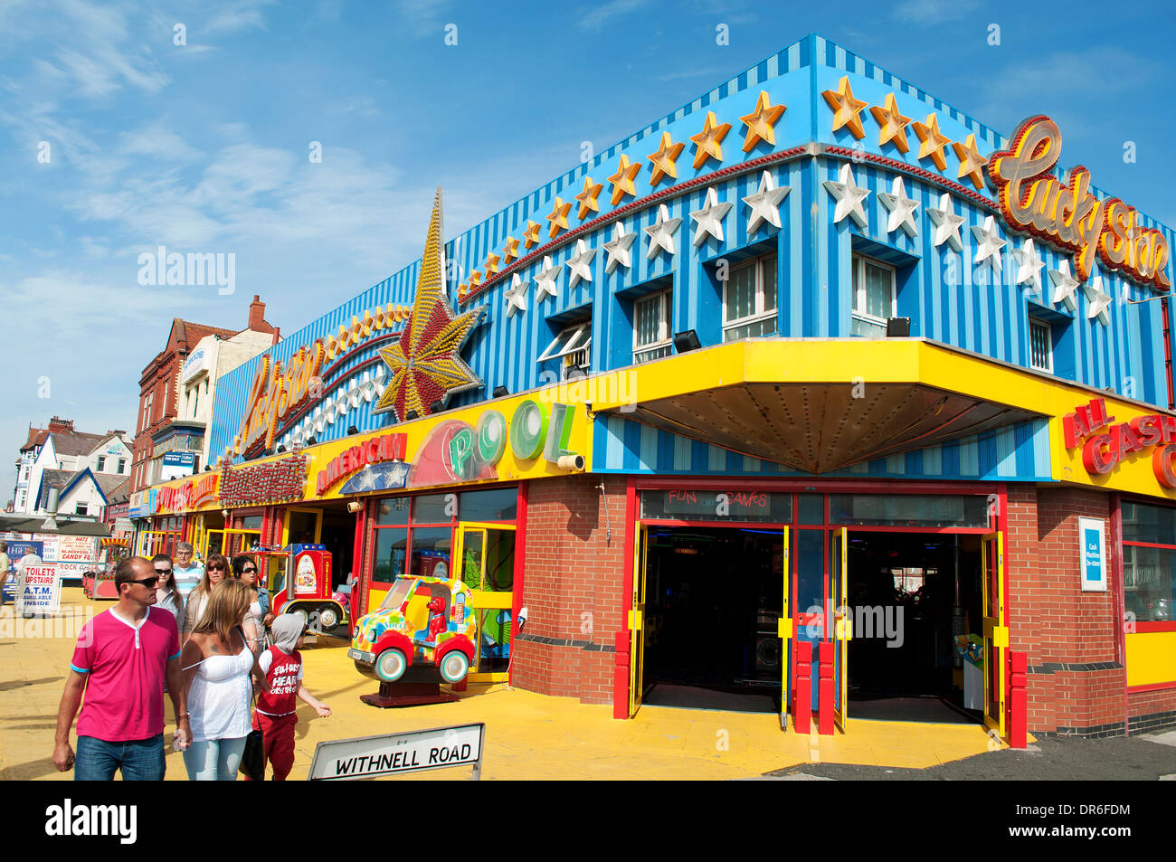 an amusement arcade on the golden mile in blackpool, uk Stock Photo