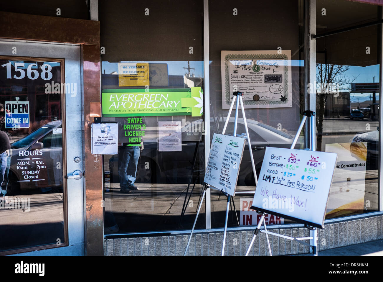 Evergreen Apothecary Medical Marijuana Dispensary in Denver Stock Photo