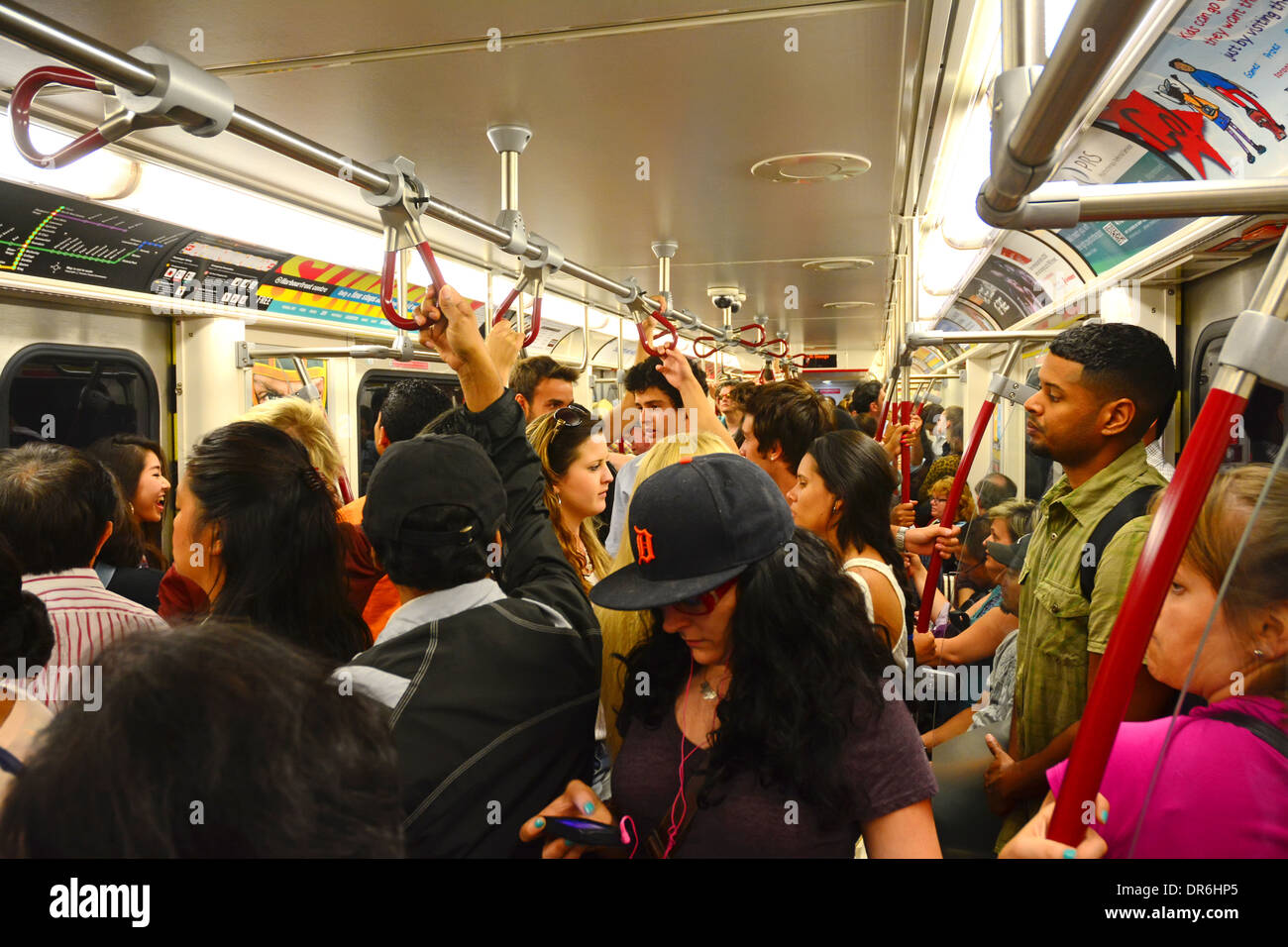 Subway rush hour passengers, Toronto, Canada Stock Photo