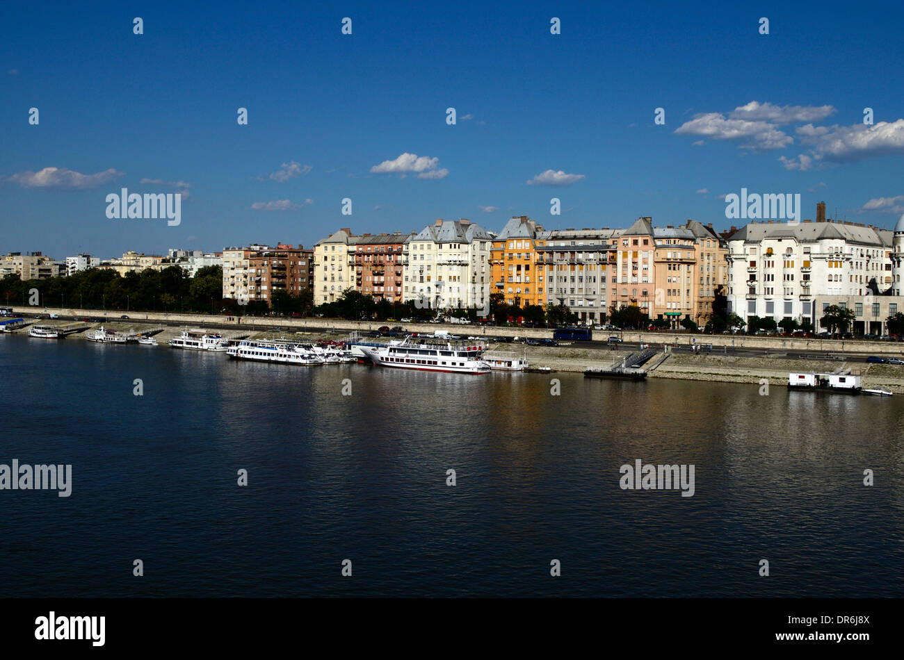 Budapest Hungary view from Margaret bridge Stock Photo - Alamy