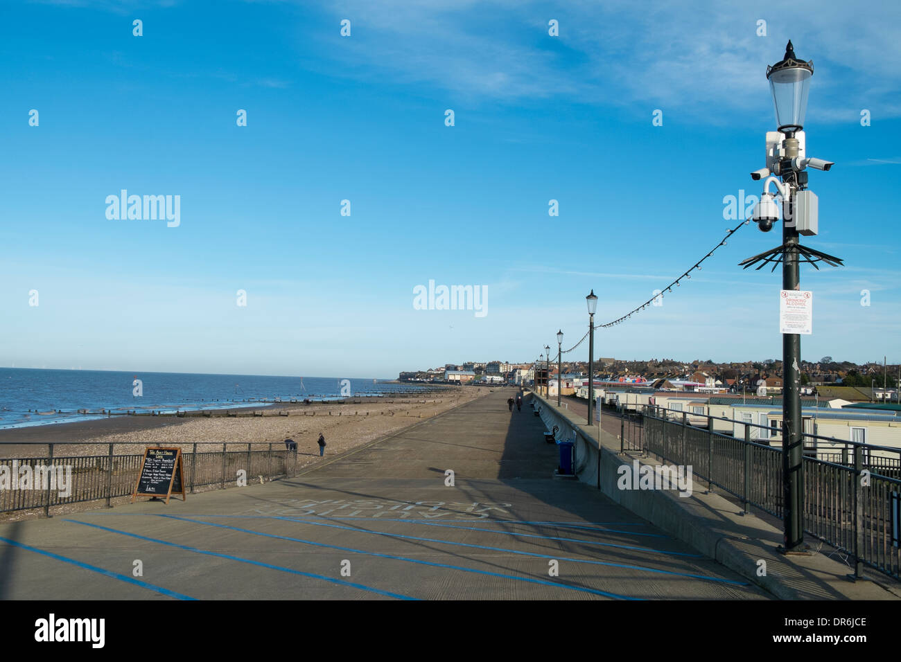 Promenade, at Hunstanton beach. Stock Photo