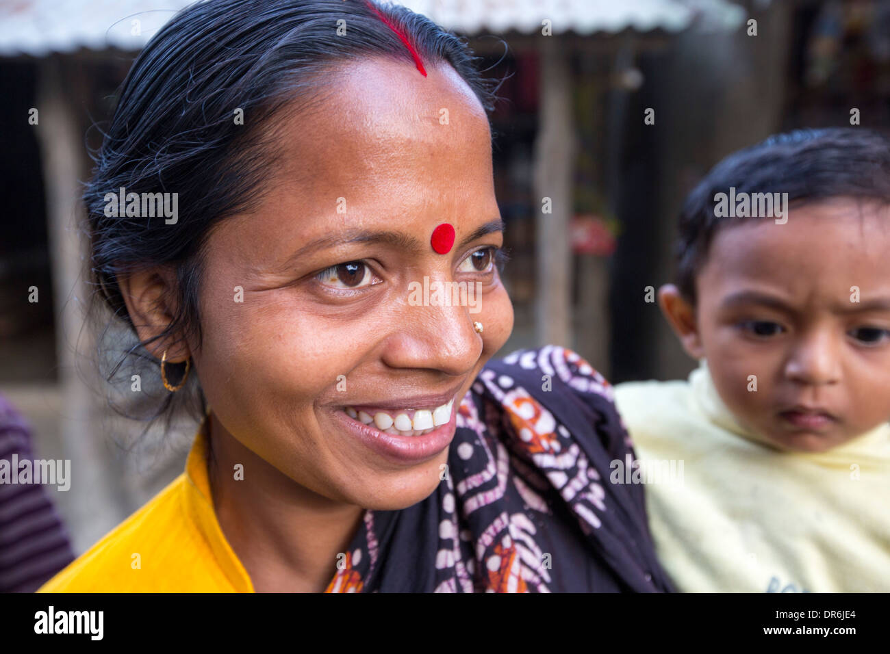 Villagers in a remote subsistence farming village on an island in the