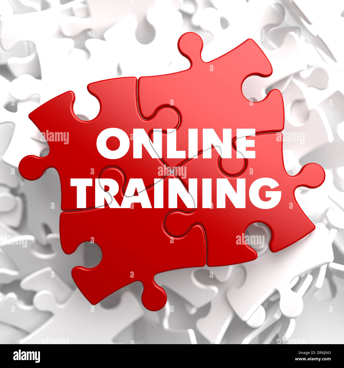 Online Training on Red Puzzle Stock Photo - Alamy
