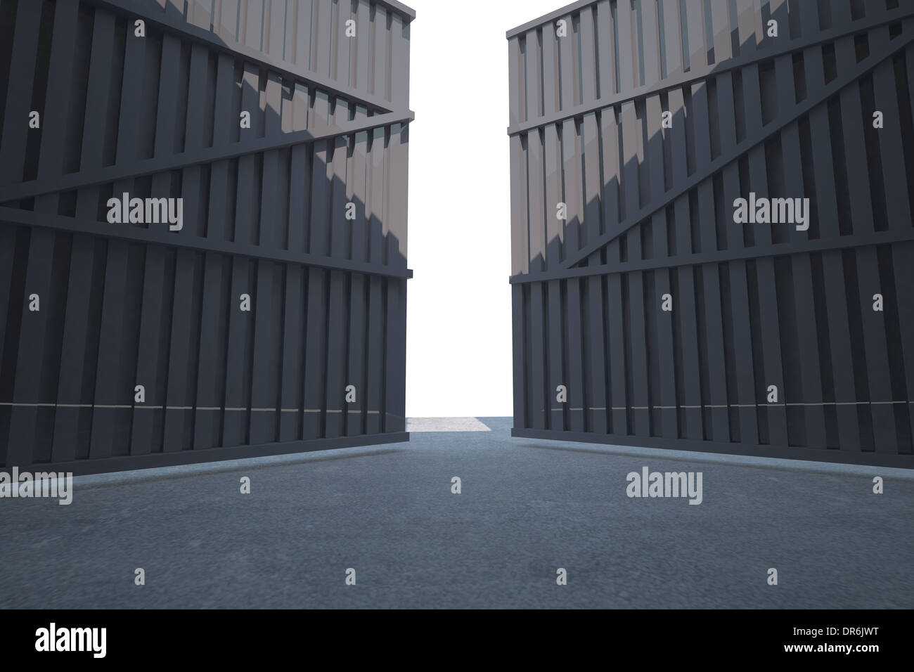 Large doors opening to light Stock Photo Alamy