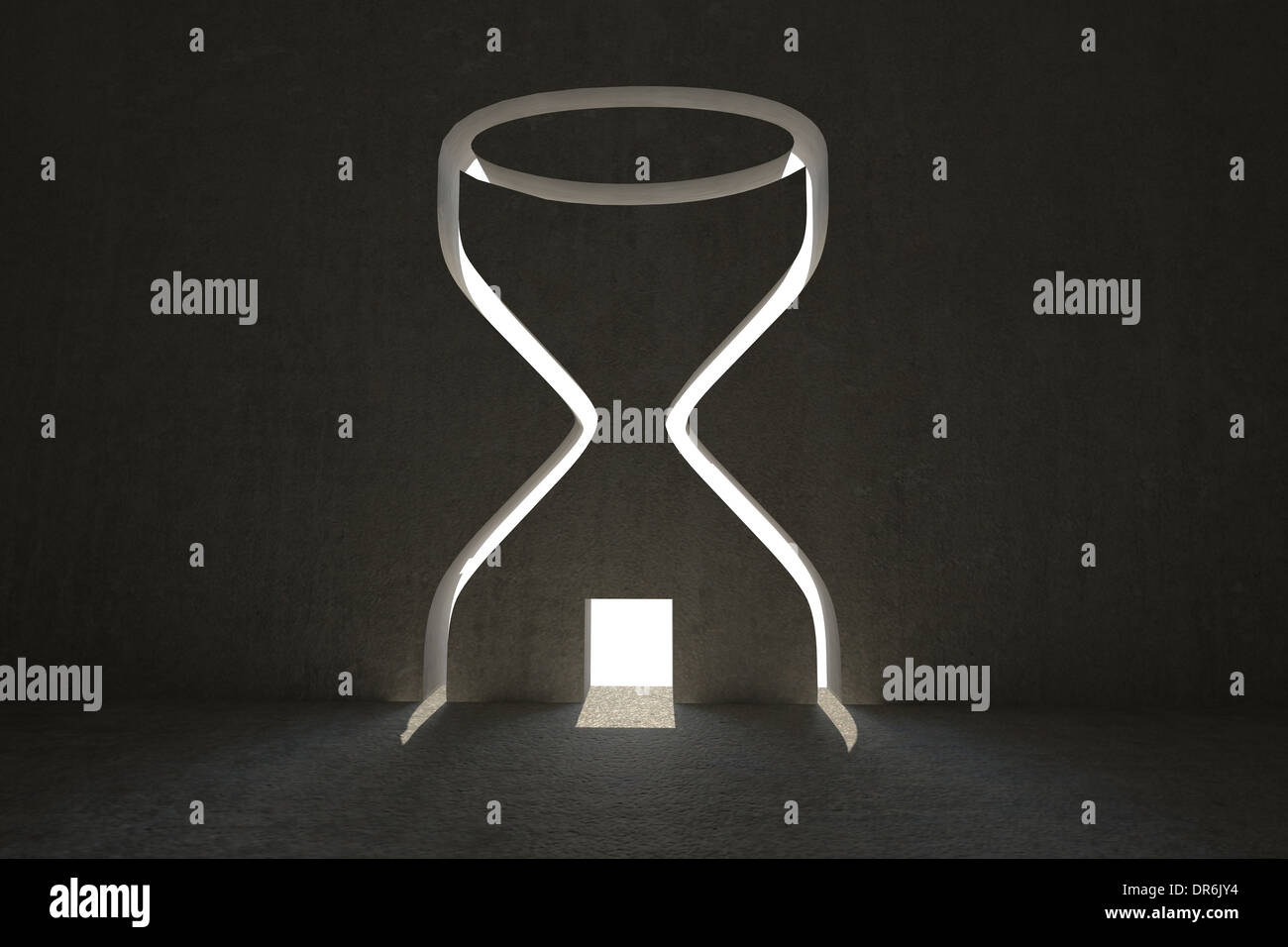 Hourglass Door In Dark Room Stock Photo 65914776 Alamy