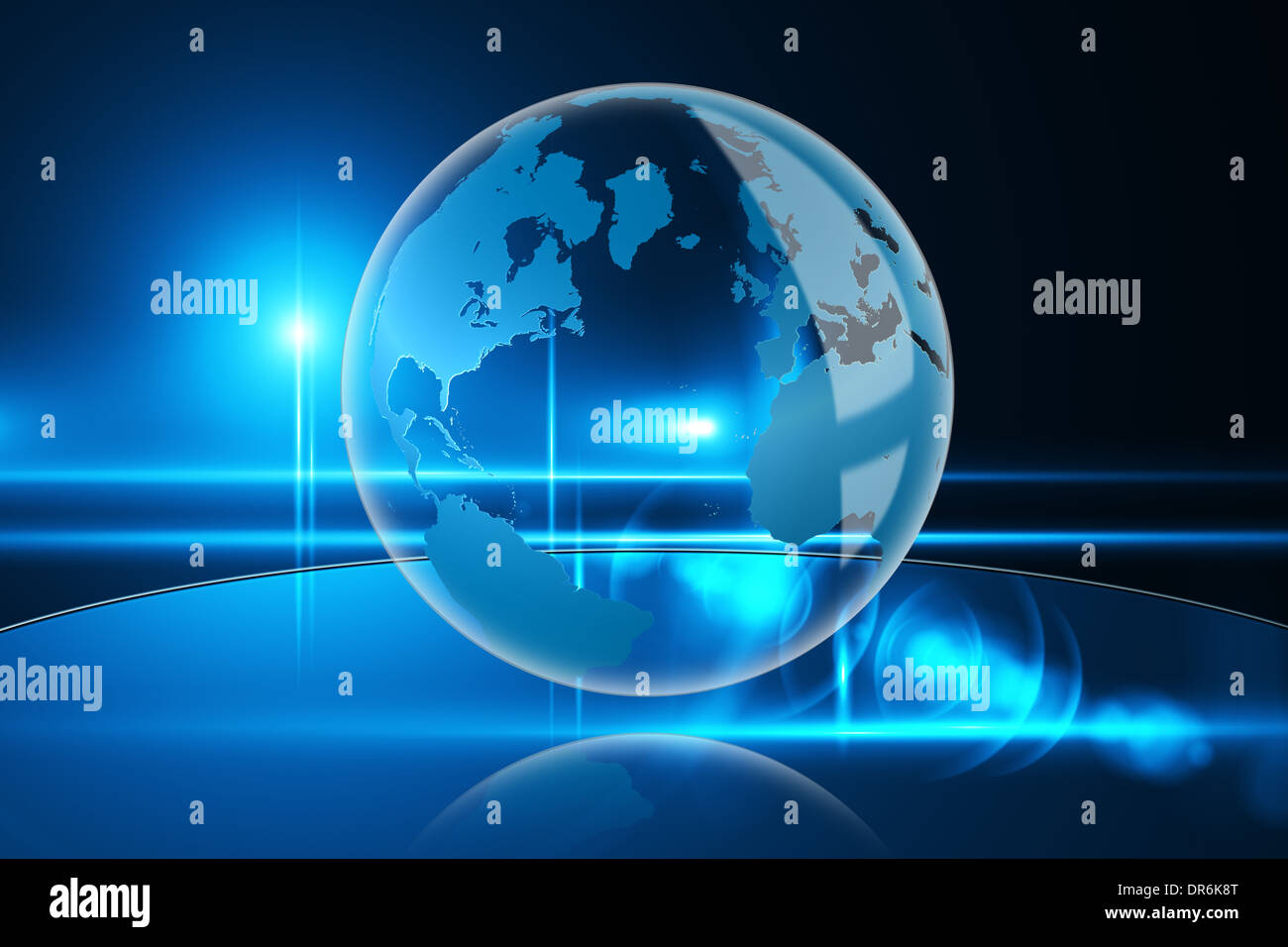 Glowing blue earth Stock Photo