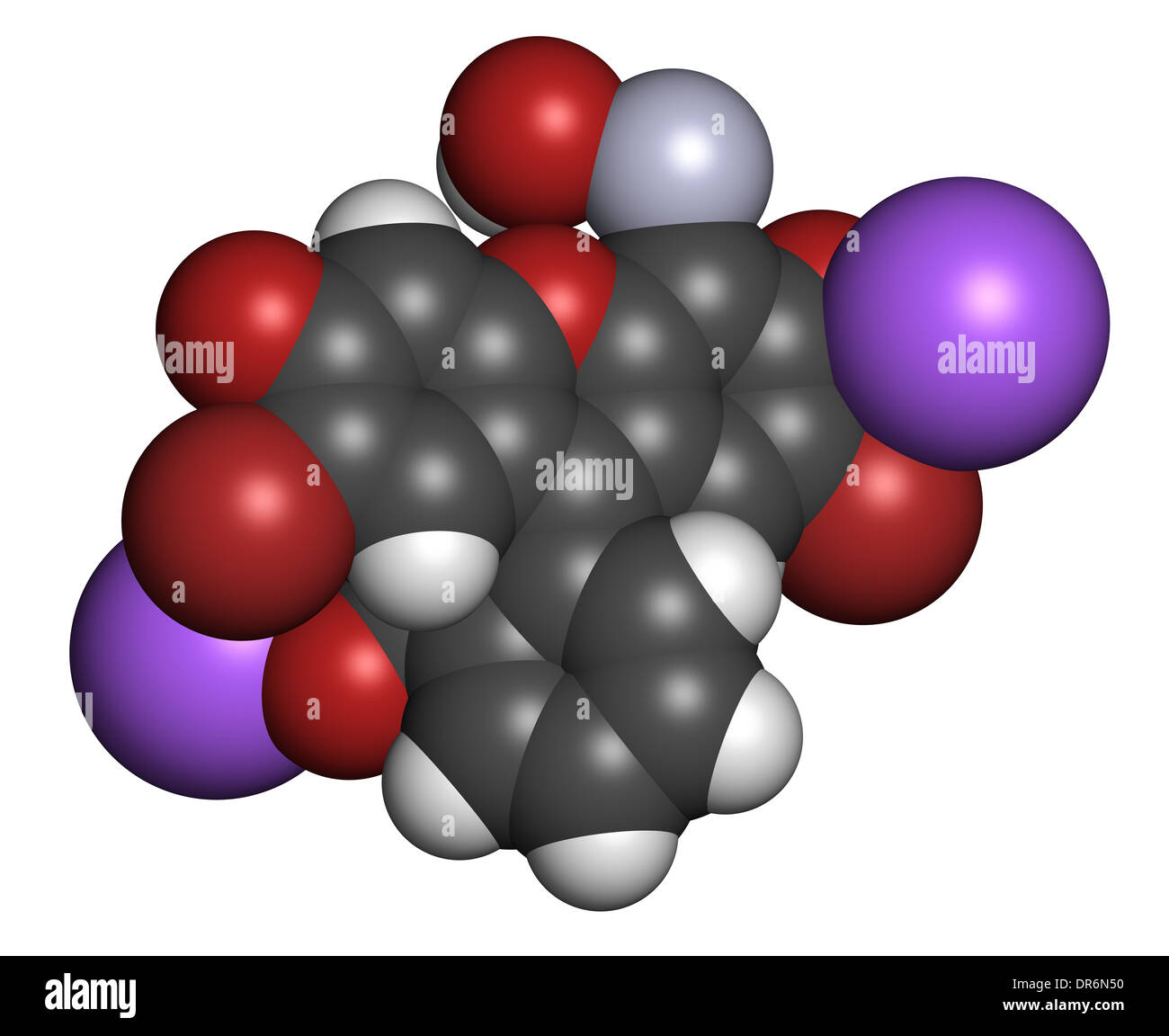Merbromin topical antiseptic molecule. Used to treat wounds. Contains ...