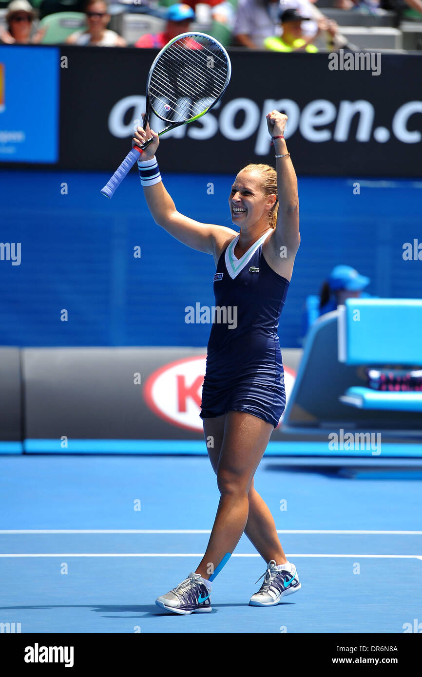 Melbourne, Australia. 20th Jan, 2014. Action from day eight of the Australian Open from Melbourne Park. Dominika Cibulkova (SVK) Credit:  Action Plus Sports/Alamy Live News Stock Photo