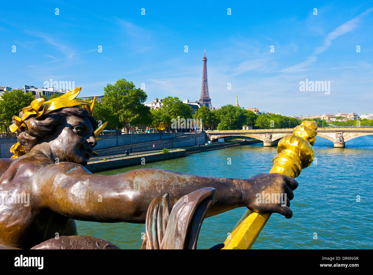 Eiffel tower and Seine river in Paris, France Stock Photo