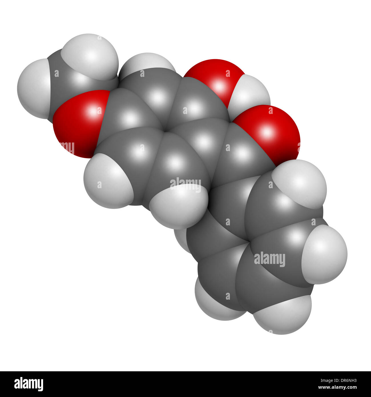 Oxybenzone sunscreen molecule. Controversial, may have hormone effects