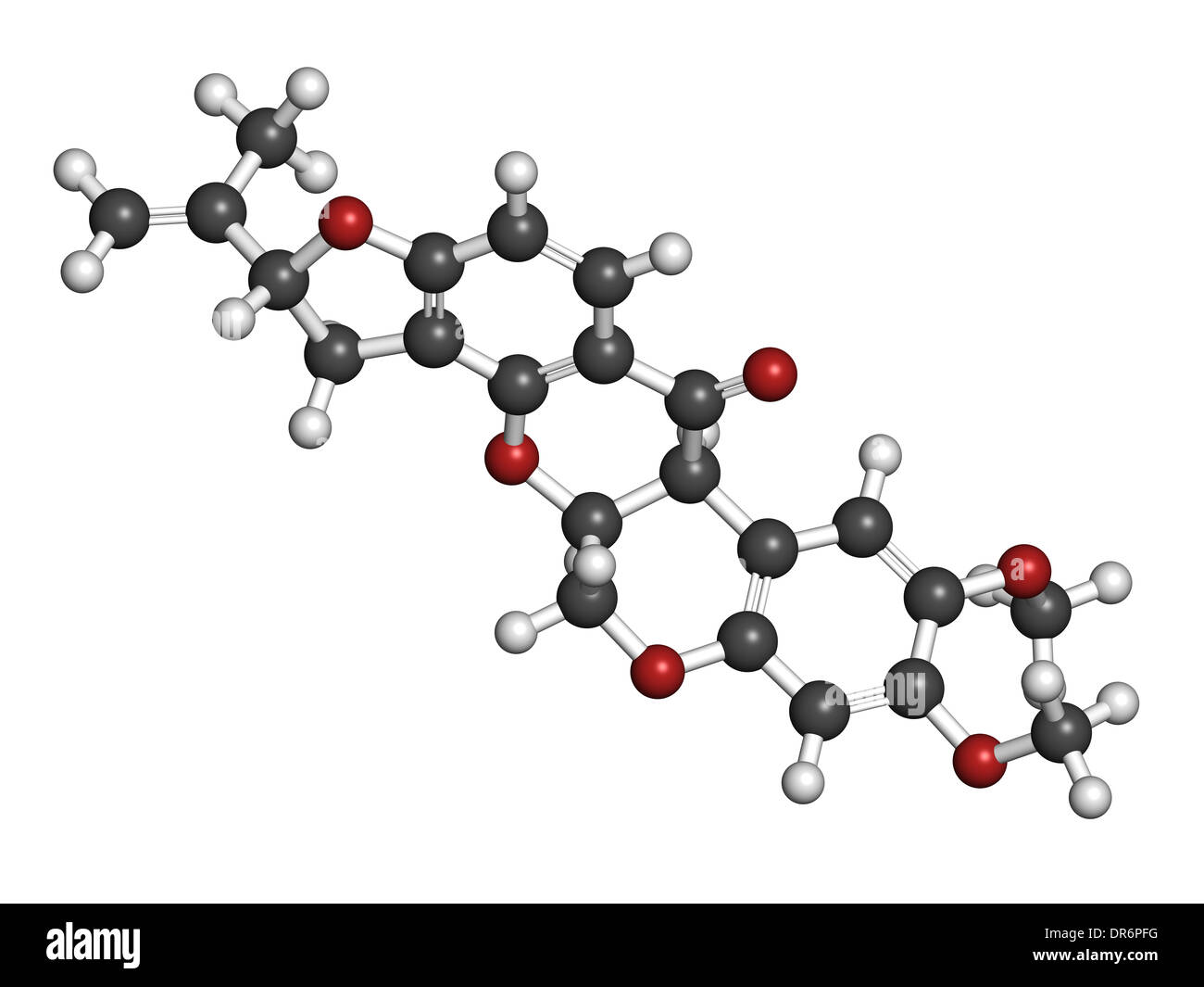 Rotenone broad-spectrum insecticide molecule. Also linked to development of Parkinson’s disease. Stock Photo