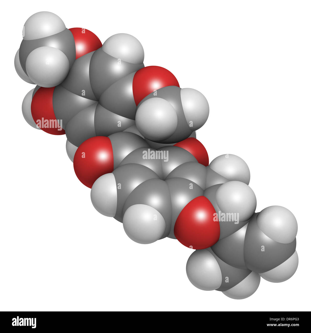 Rotenone broad-spectrum insecticide molecule. Also linked to development of Parkinson’s disease. Stock Photo