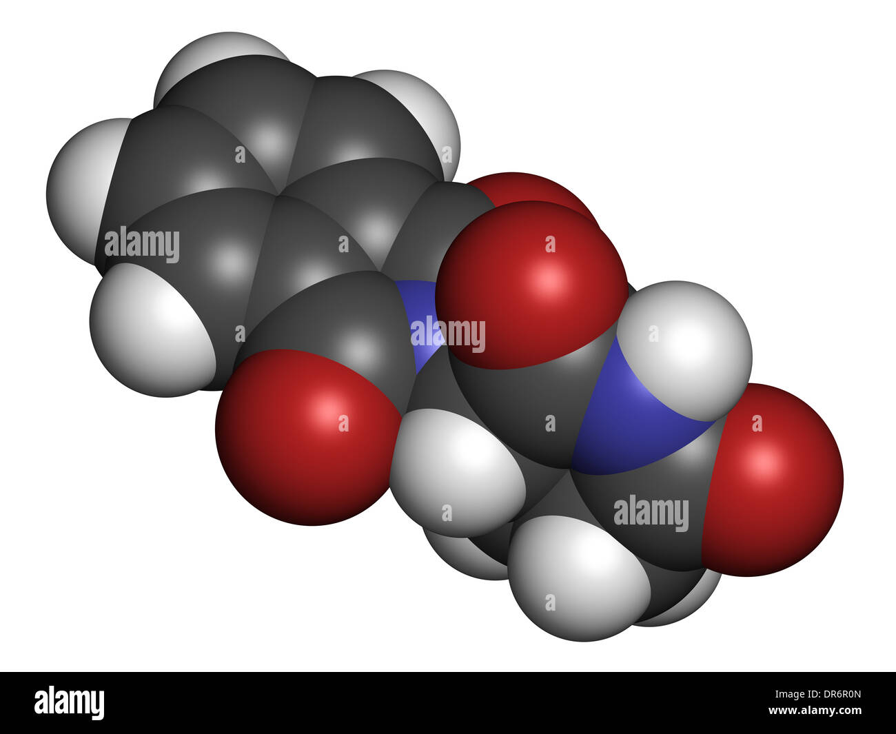 Thalidomide theratogenic drug molecule. Initially used as antiemetic to treat morning sickness in pregnant women. Stock Photo