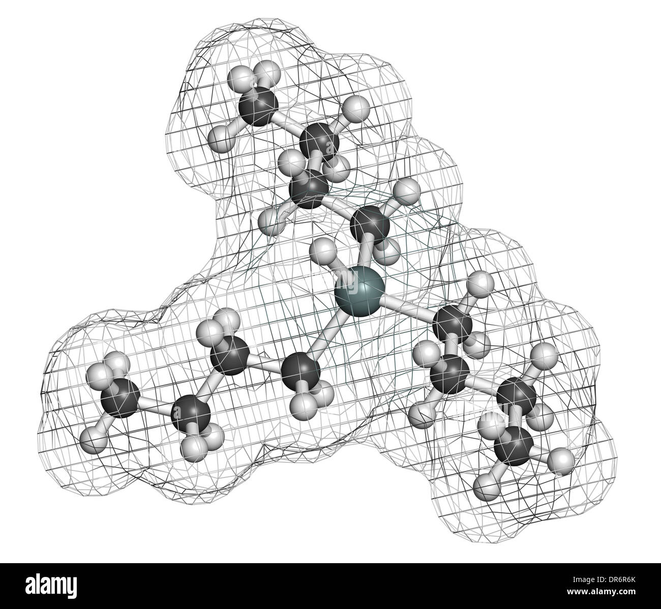Tributyltin hydride molecule. Organotin reagent, used in organic