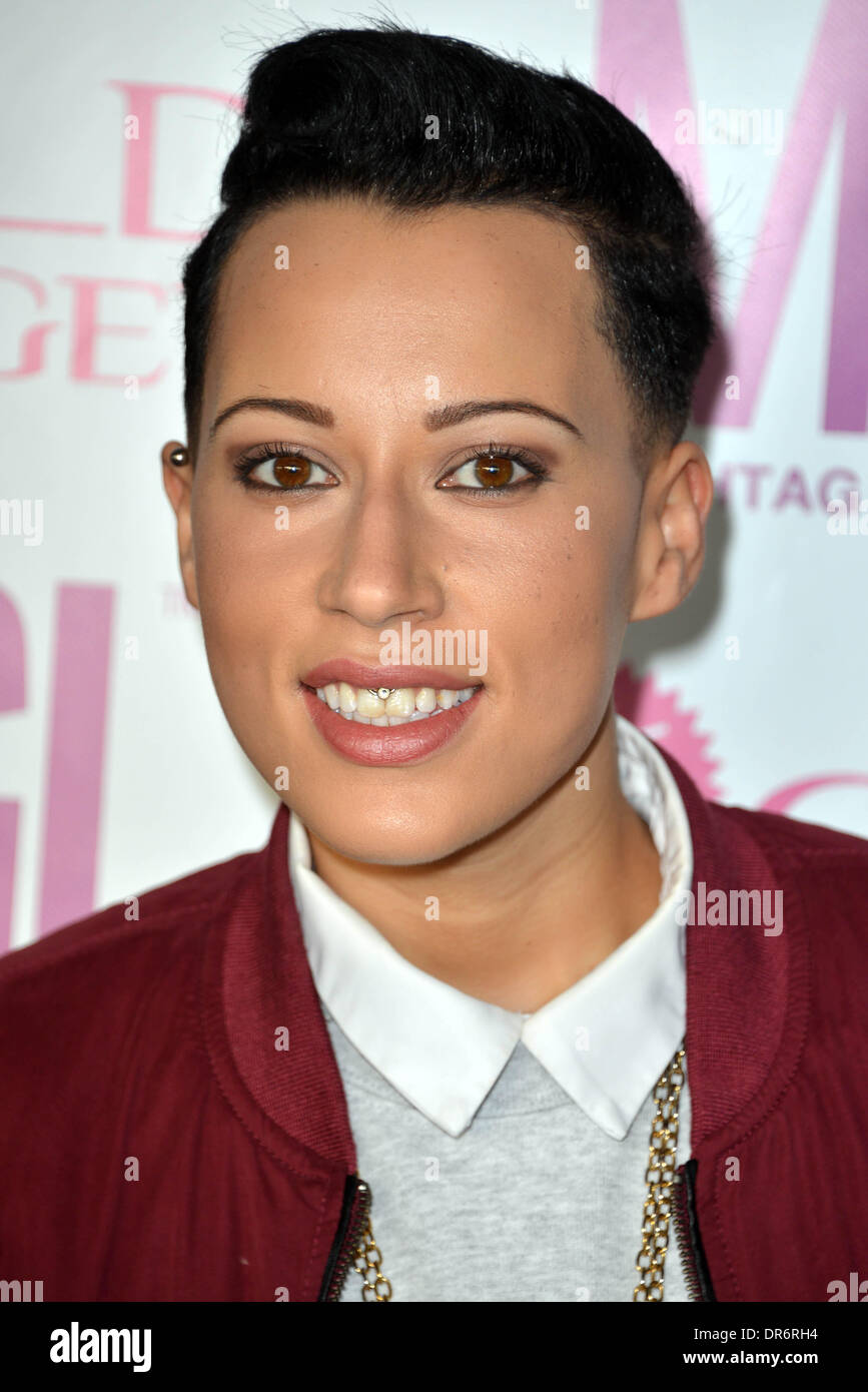 London, UK . 20th Jan, 2014.  Courtney Rumbold arrive at the MediaSKIN NTA Gifting Lounge at Penthouse,1 Leicester Square in London. Credit:  See Li/Alamy Live News Stock Photo
