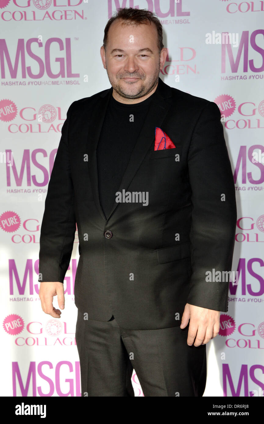 London, UK . 20th Jan, 2014.  James Barriscale arrive at the MediaSKIN NTA Gifting Lounge at Penthouse,1 Leicester Square in London. Credit:  See Li/Alamy Live News Stock Photo