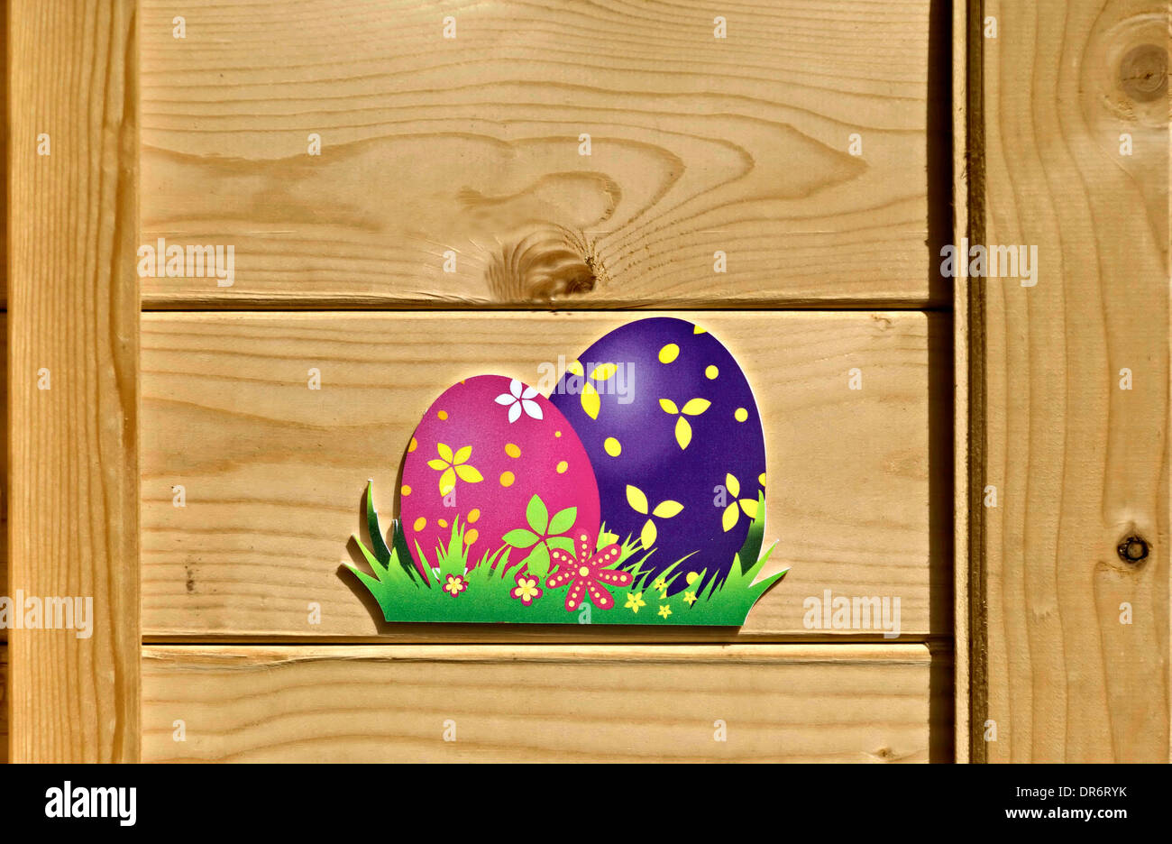 The front door decoration  with Easter egg of paper Stock Photo