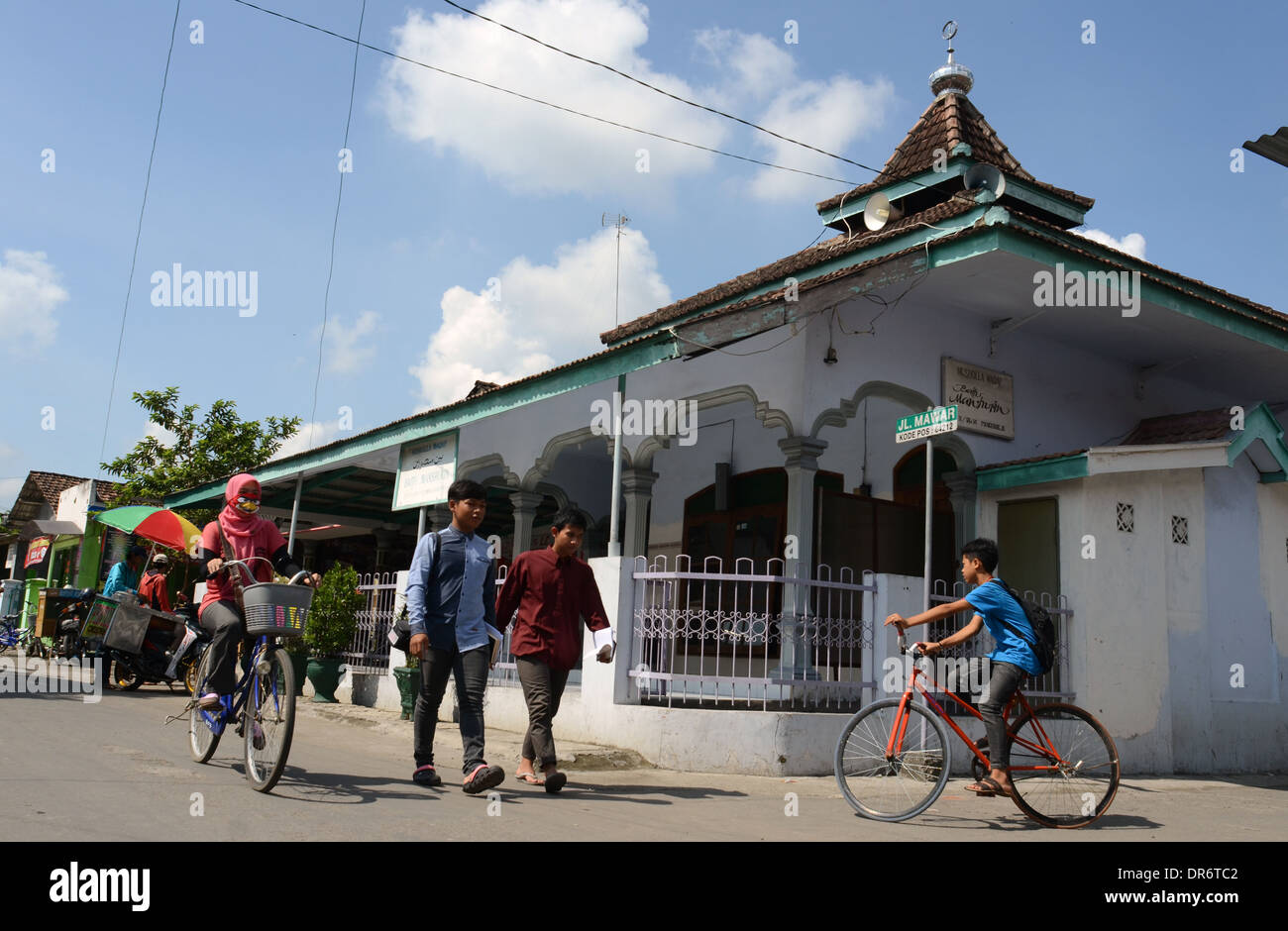 General view in the village of Pare. 'English Village' is the nickname for the village of Pare in Kediri, East Java. Stock Photo