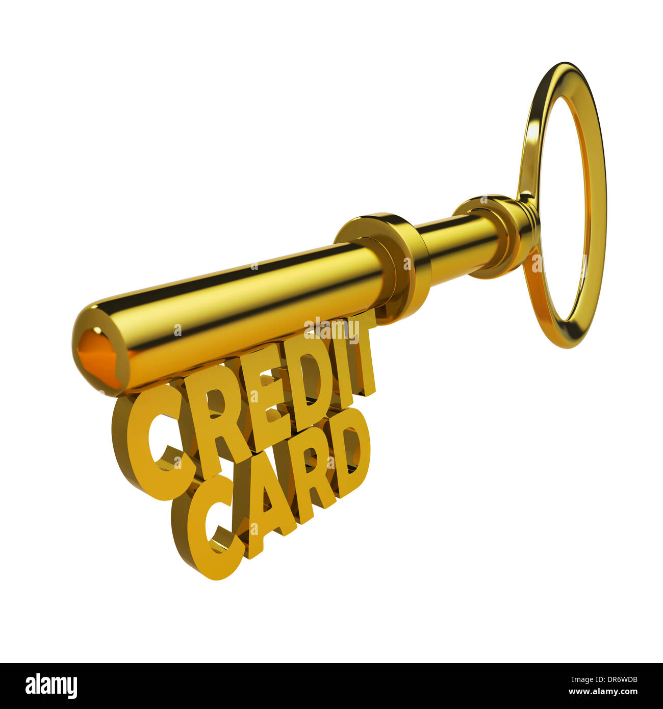 Golden key pointing to credit card safety or security Stock Photo - Alamy