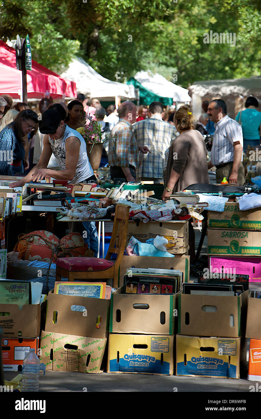 Flea market in Paris, France Stock Photo