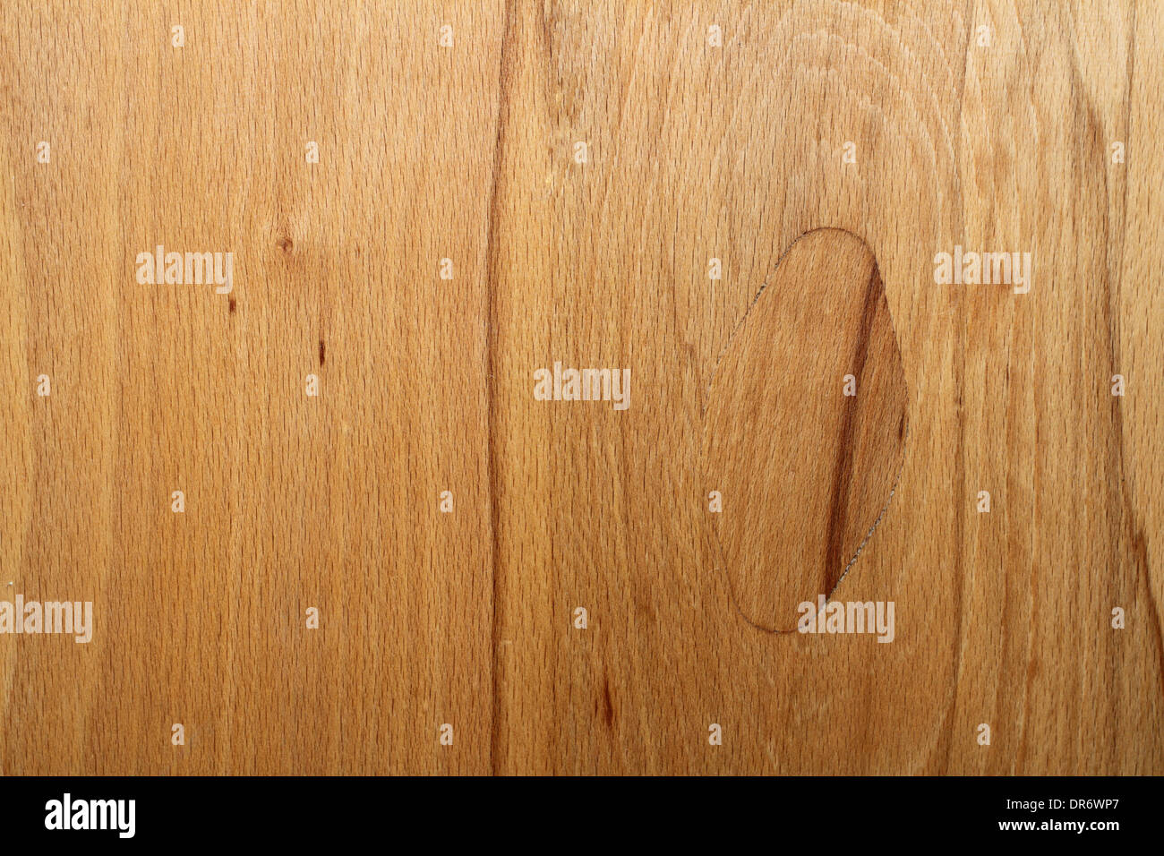 textured wood lumber with knot, beige plywood Stock Photo
